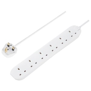 Masterplug 13A 6 Socket White Extension Lead - 1m Price Comparisons | Compare The Build