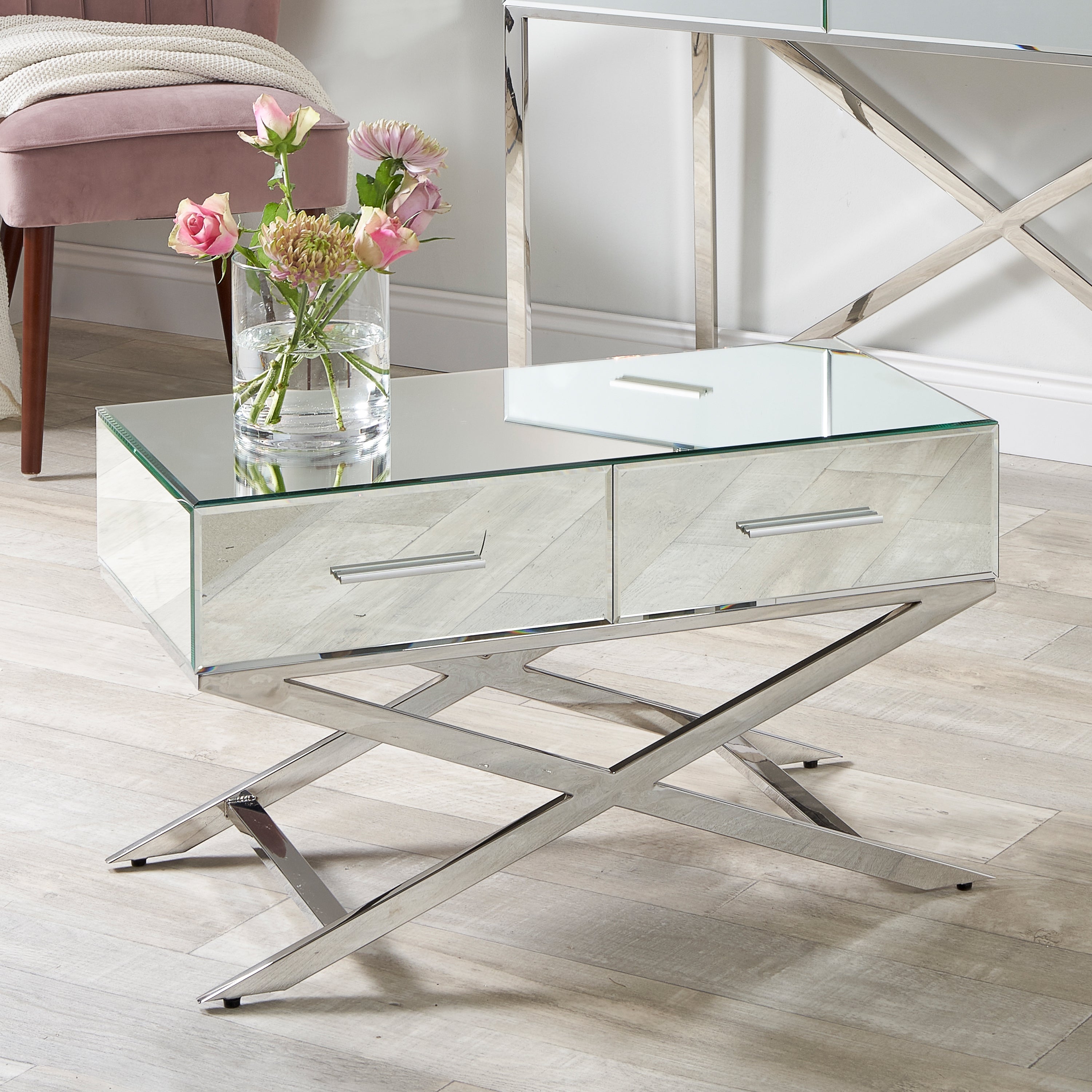 Pacific Rocco Mirrored Coffee Table, Silver Silver Price Comparisons | Compare The Build