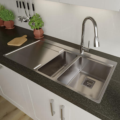 Sauber 1.5 Bowl Square Inset Stainless Steel Kitchen Sink with Left Hand Drainer Price Comparisons | Compare The Build