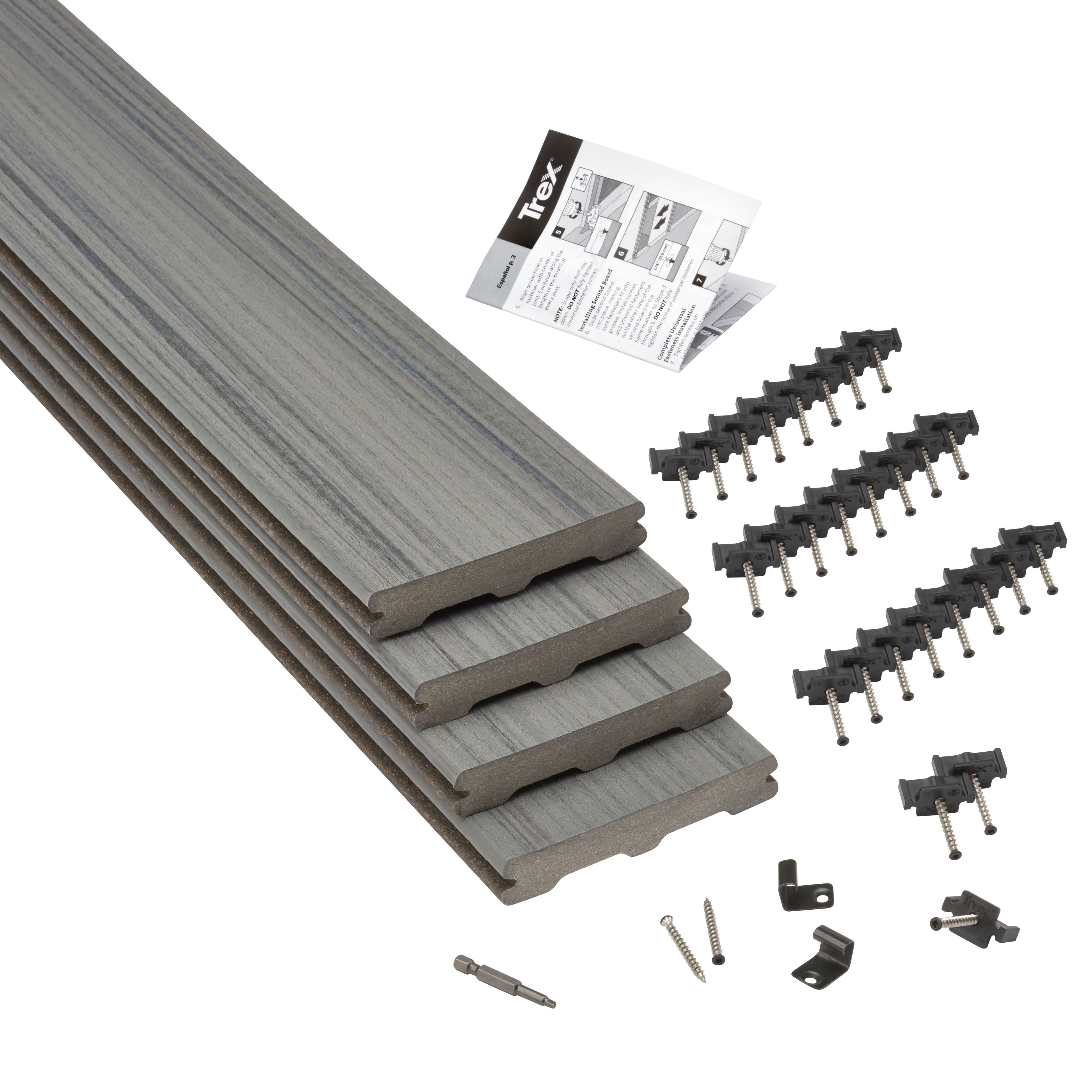 Trex® Chateau Grey Composite Deck Board (L)2.4M (W)140mm (T)24mm, Pack Of 4 Price Comparisons | Compare The Build