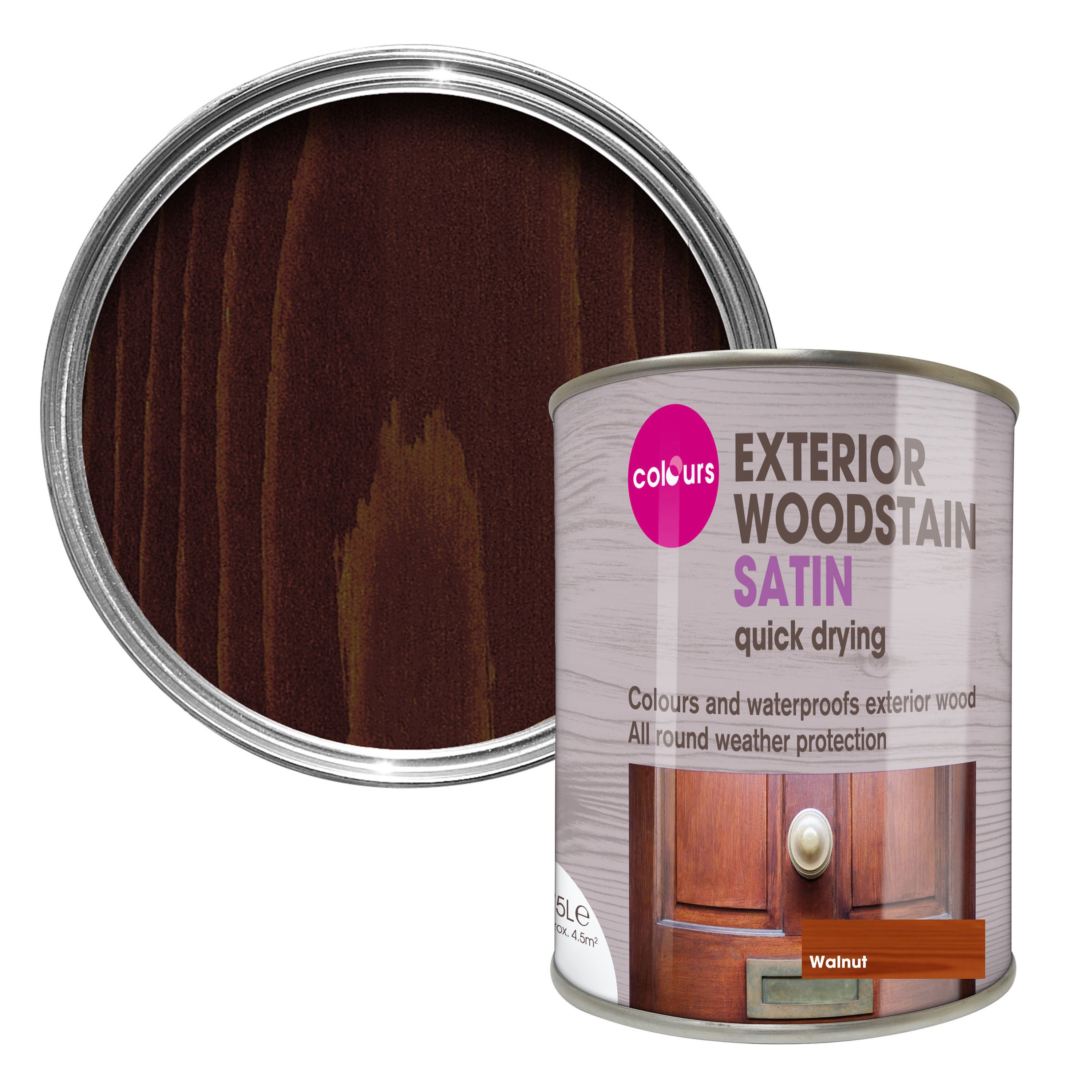 Colours Walnut Satin Doors & Windows Wood Stain, 750Ml Price Comparisons | Compare The Build