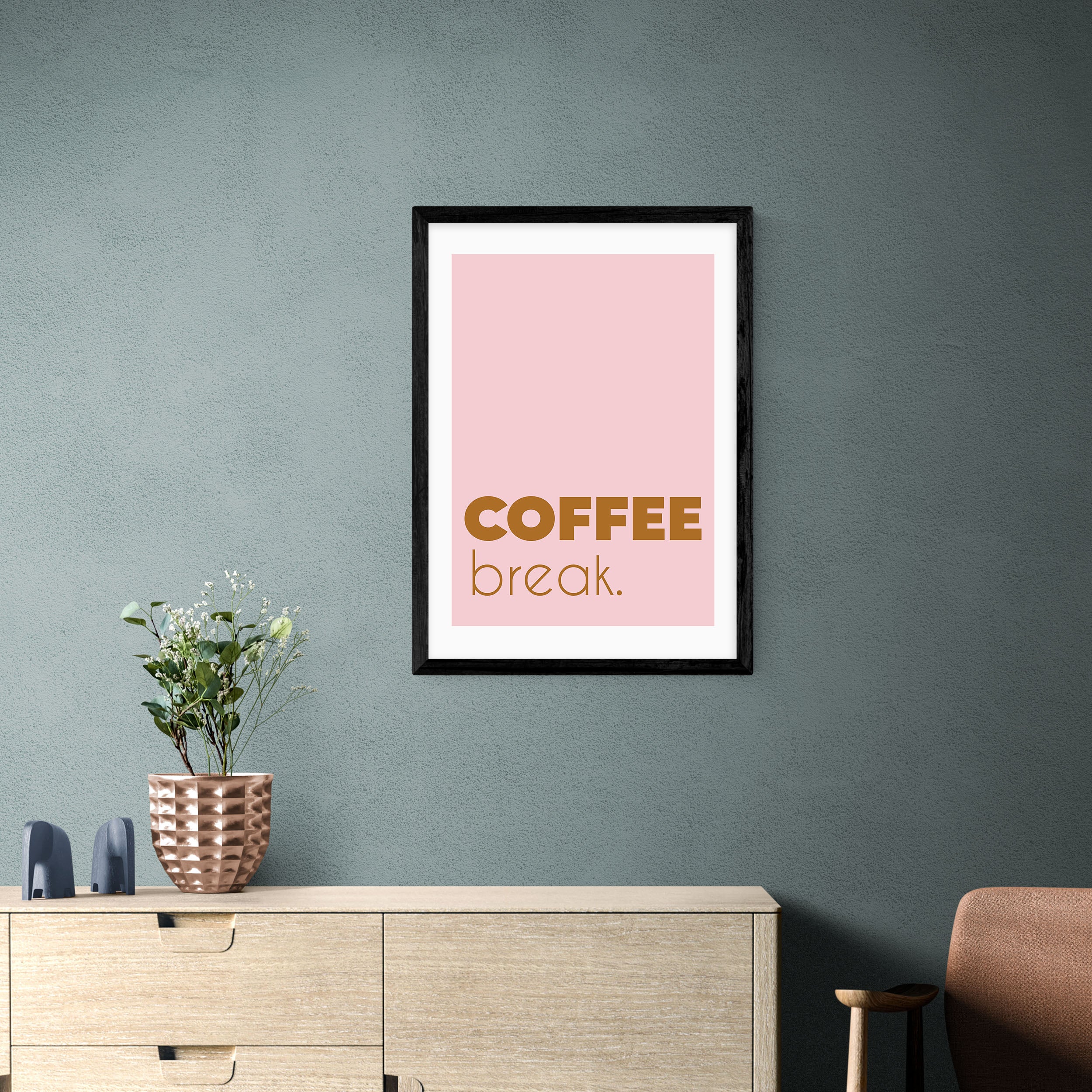 East End Prints Coffee Break Framed Print Pink Price Comparisons | Compare The Build