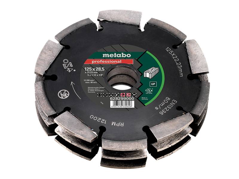 Metabo MPT628299 3 Row Professional UP Universal Wall Chaser Blade 125 x 28.5 x 22.23mm Price Comparisons | Compare The Build