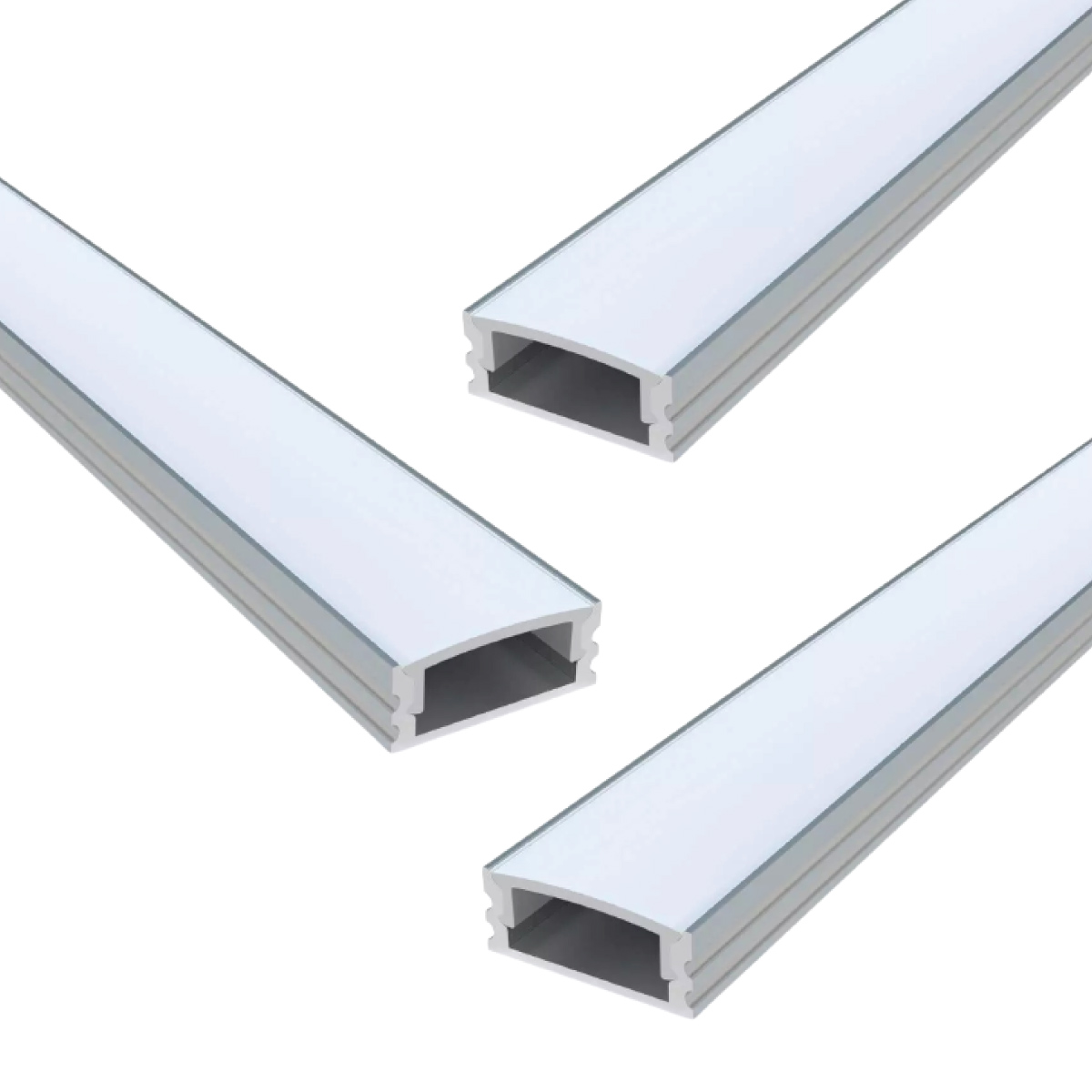 Pack of 3 Shallow 7mm Surface Mounted LED Aluminium Profiles, 1 Metre Long Price Comparisons | Compare The Build