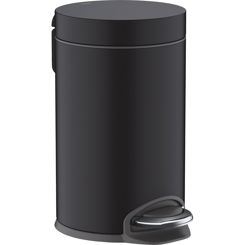 Hansgrohe AddStoris Pedal Bin Matt in Black Metal Price Comparisons | Compare The Build