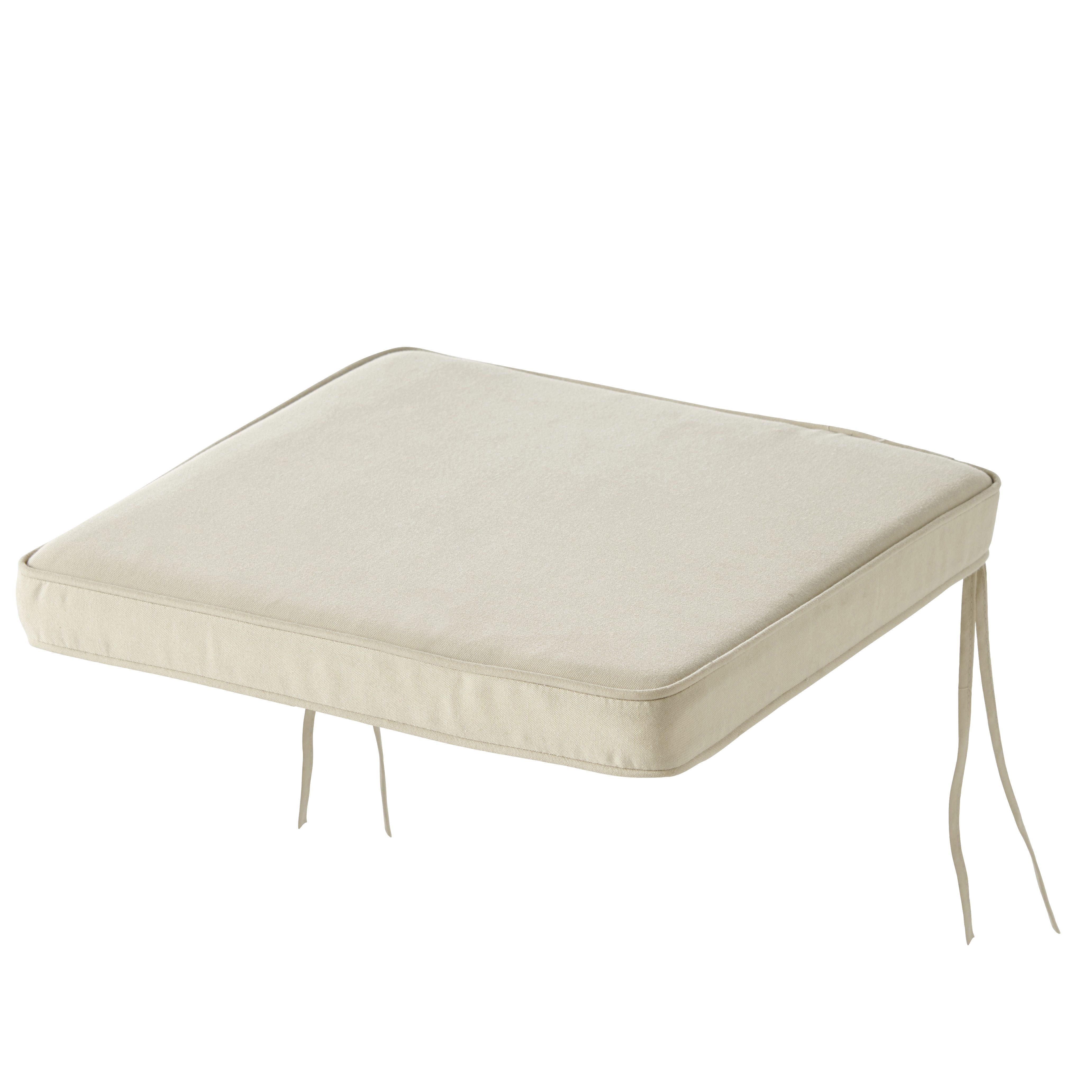 GoodHome Tiga Sand Peyote Plain Square Seat Pad (L)40Cm X (W)36Cm Price Comparisons | Compare The Build