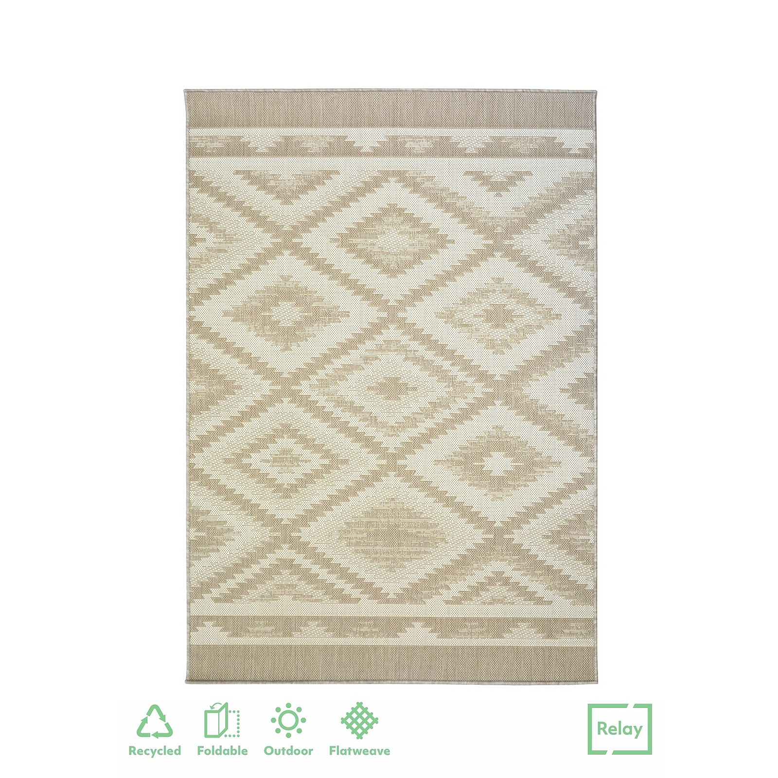 Recycled Diamond Rug - Natural - 160x230cm Price Comparisons | Compare The Build