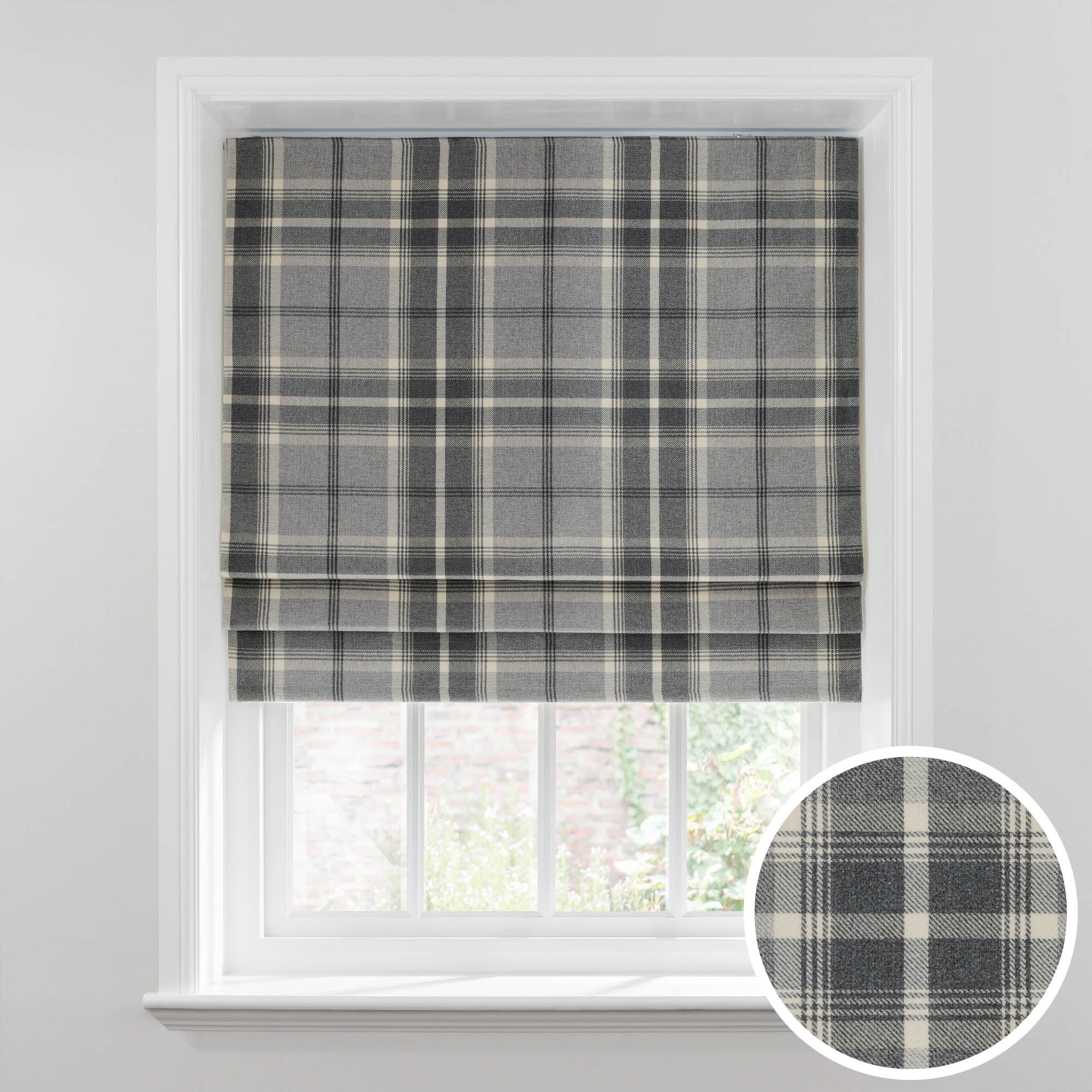 Highland Check Dove Grey Blackout Roman Blind Dove (Grey) Price Comparisons | Compare The Build
