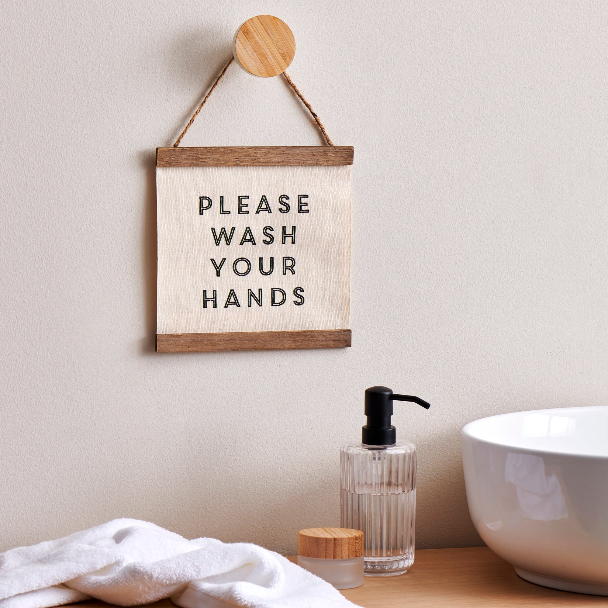 Wash Your Hands Hanging Plaque Brown Price Comparisons | Compare The Build