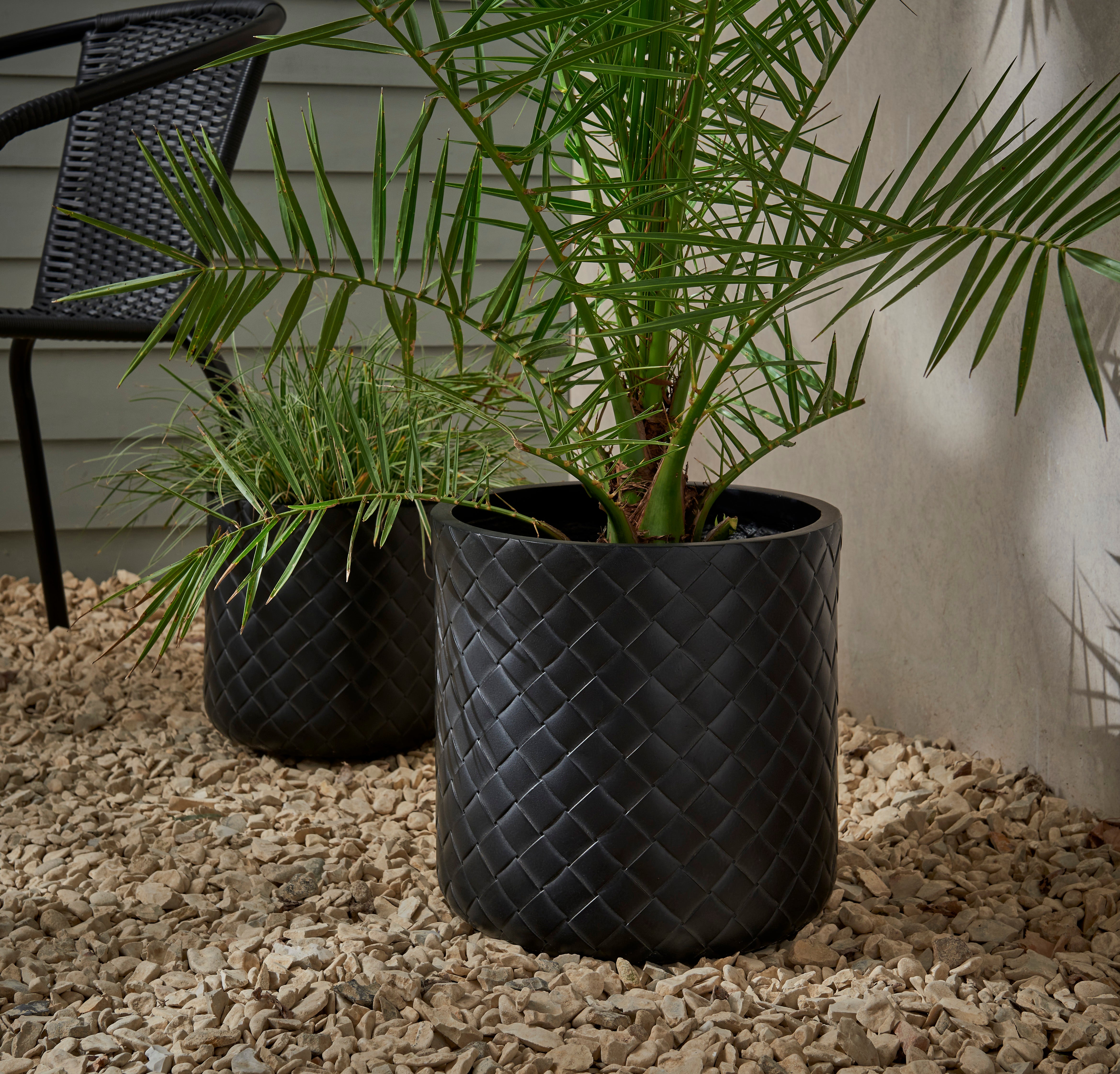 Fibre Clay Black Chunky Weave Planter Black Price Comparisons | Compare The Build