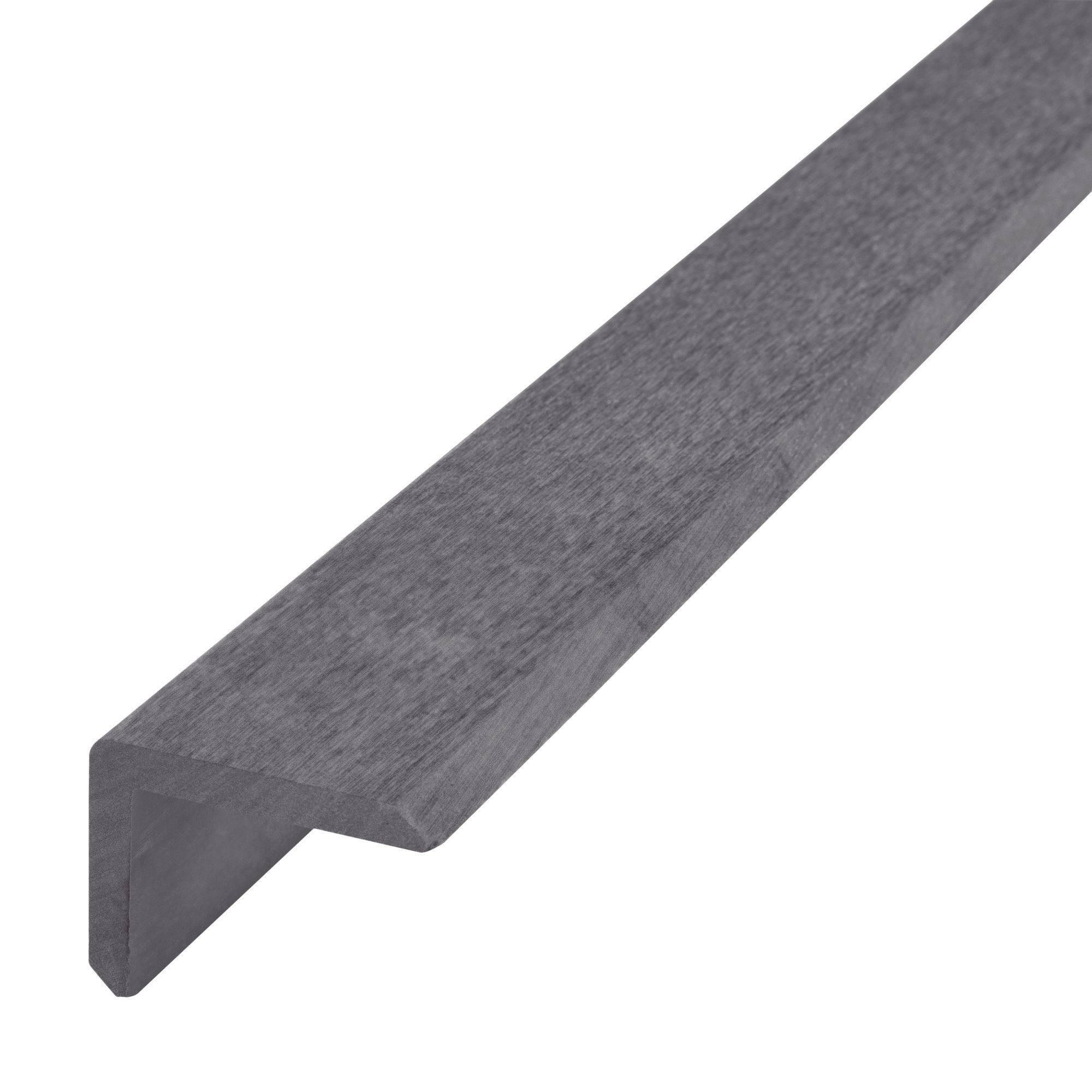 GoodHome Neva Solid Composite L-Shape Finishing Profile Anthracite Grey (L)2200mm, Pack Of 2 | Compare The Build