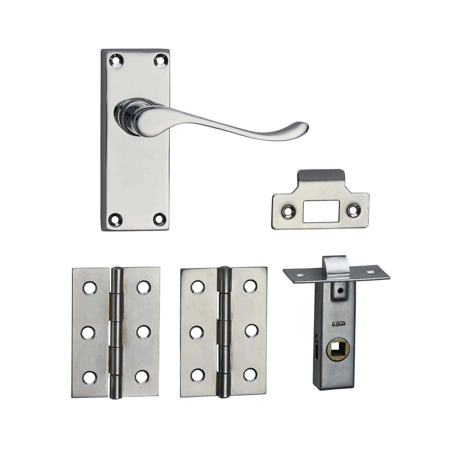Homebuild Victorian Scroll Short Backplate Internal Door Pack - Polished Chrome Price Comparisons | Compare The Build