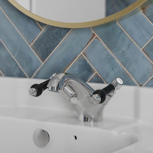 Park Lane Traditional Basin Mixer Tap with Black Levers & Pull Up Waste - Chrome Price Comparisons | Compare The Build