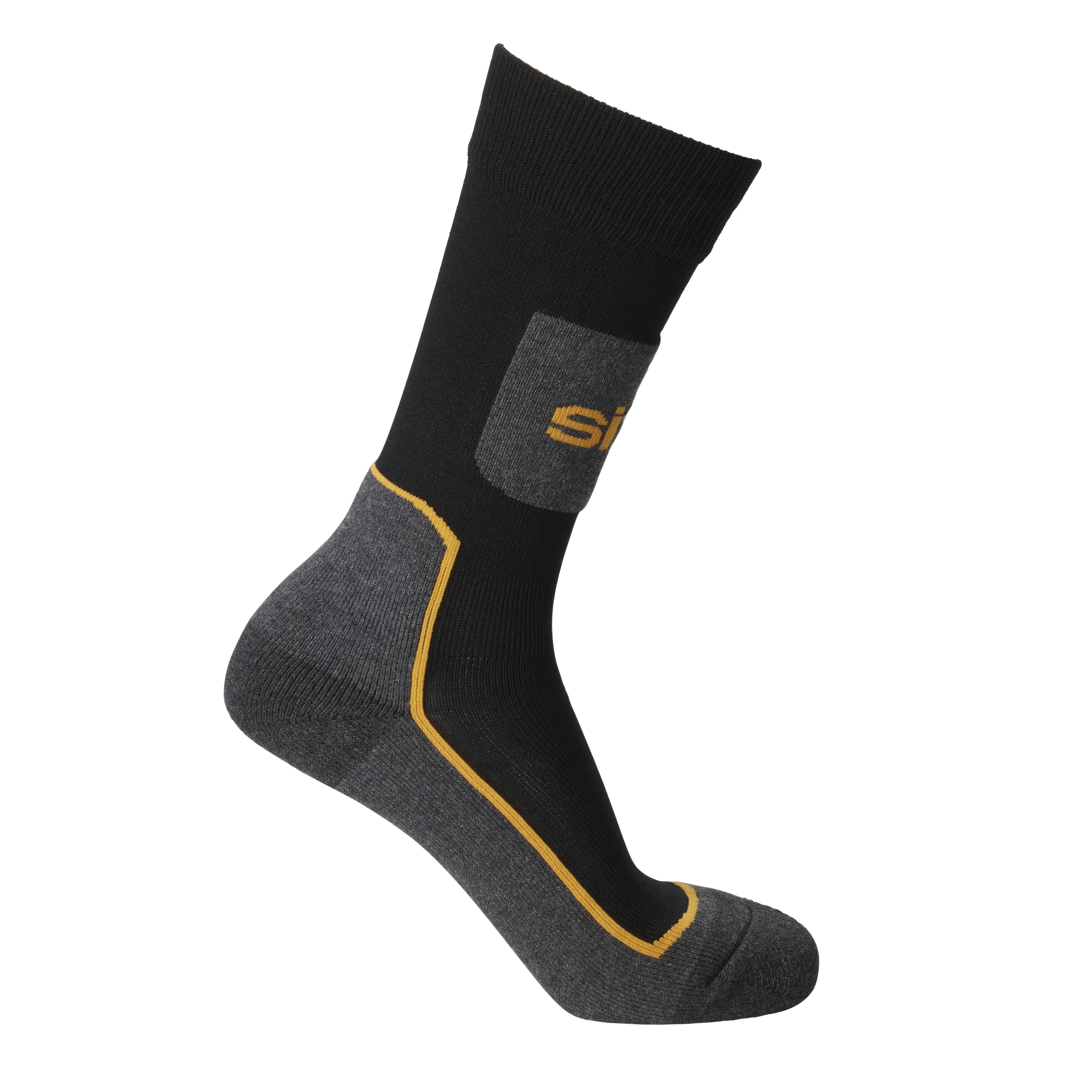 Site Comfort Black, Grey & Yellow Socks Size 4-7, 3 Pairs | Compare The Build