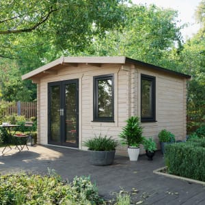 Power Sheds 10 x 12ft Left Hand Door Apex Chalet Log Cabin | Compare The Build