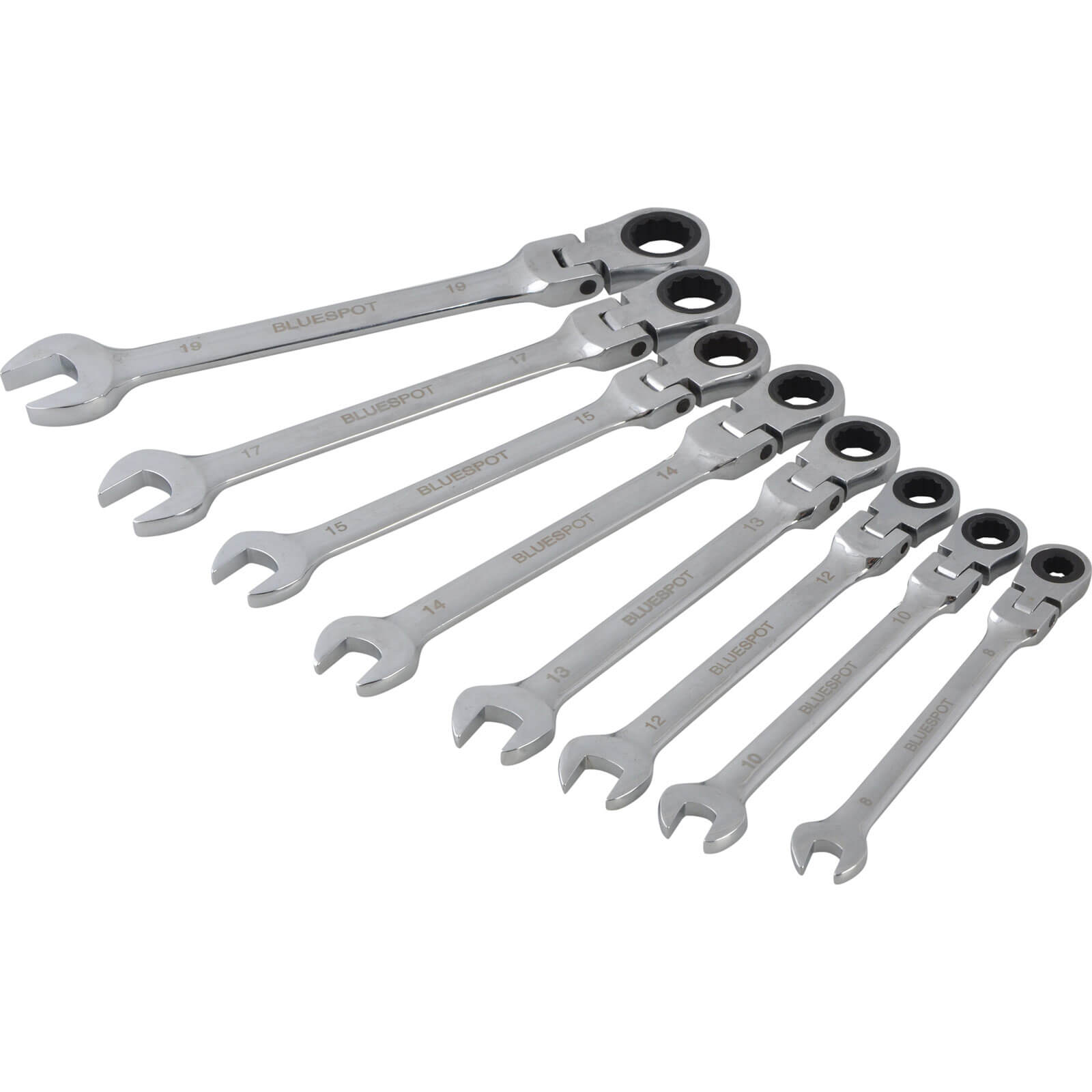 BlueSpot 8 Piece Flexible Ratchet Spanner Set Metric Price Comparisons | Compare The Build