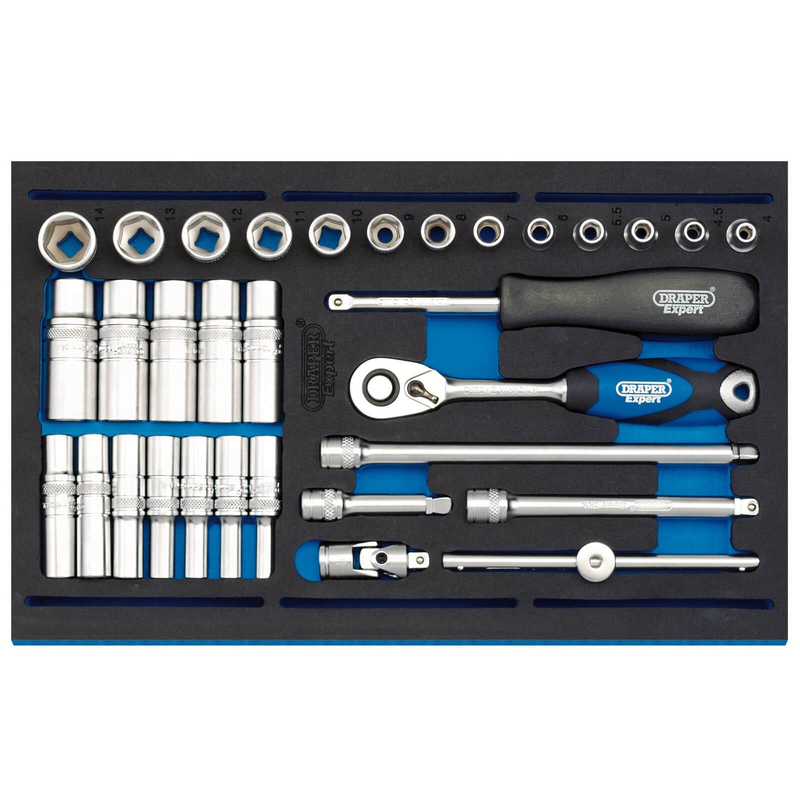 Draper 32 Piece 1/4" Drive Socket Set In Eva Insert Tray 1/4" Price Comparisons | Compare The Build