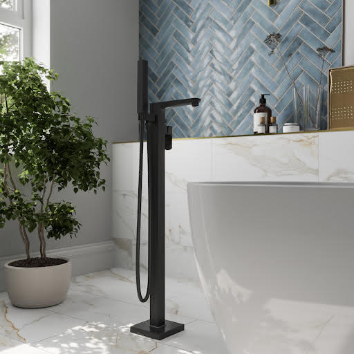 Merano Venosa Freestanding Bath Shower Mixer Tap - Matt Black Price Comparisons | Compare The Build