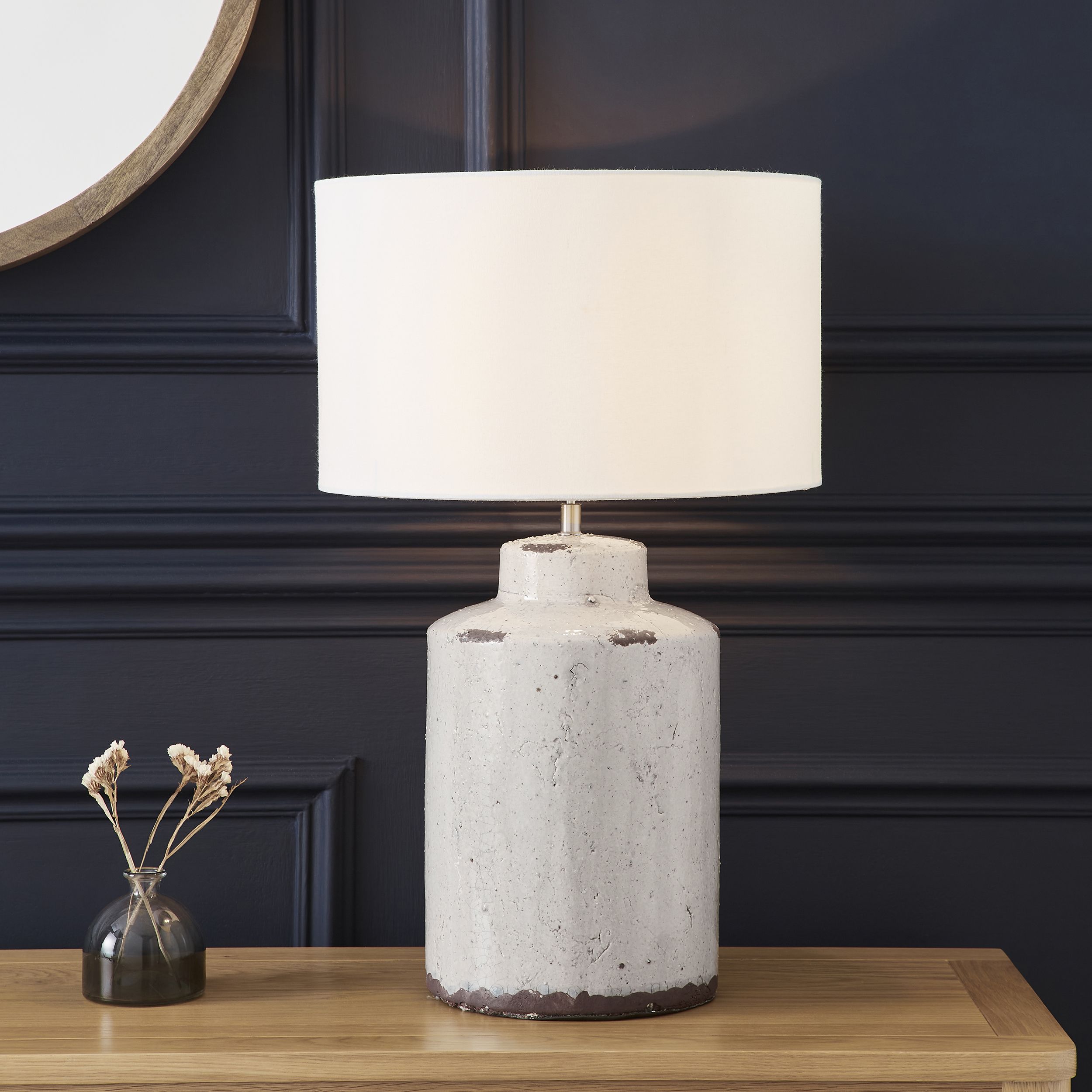 The Lighting Edit Musa Grey Cylinder Table Lamp Price Comparisons | Compare The Build