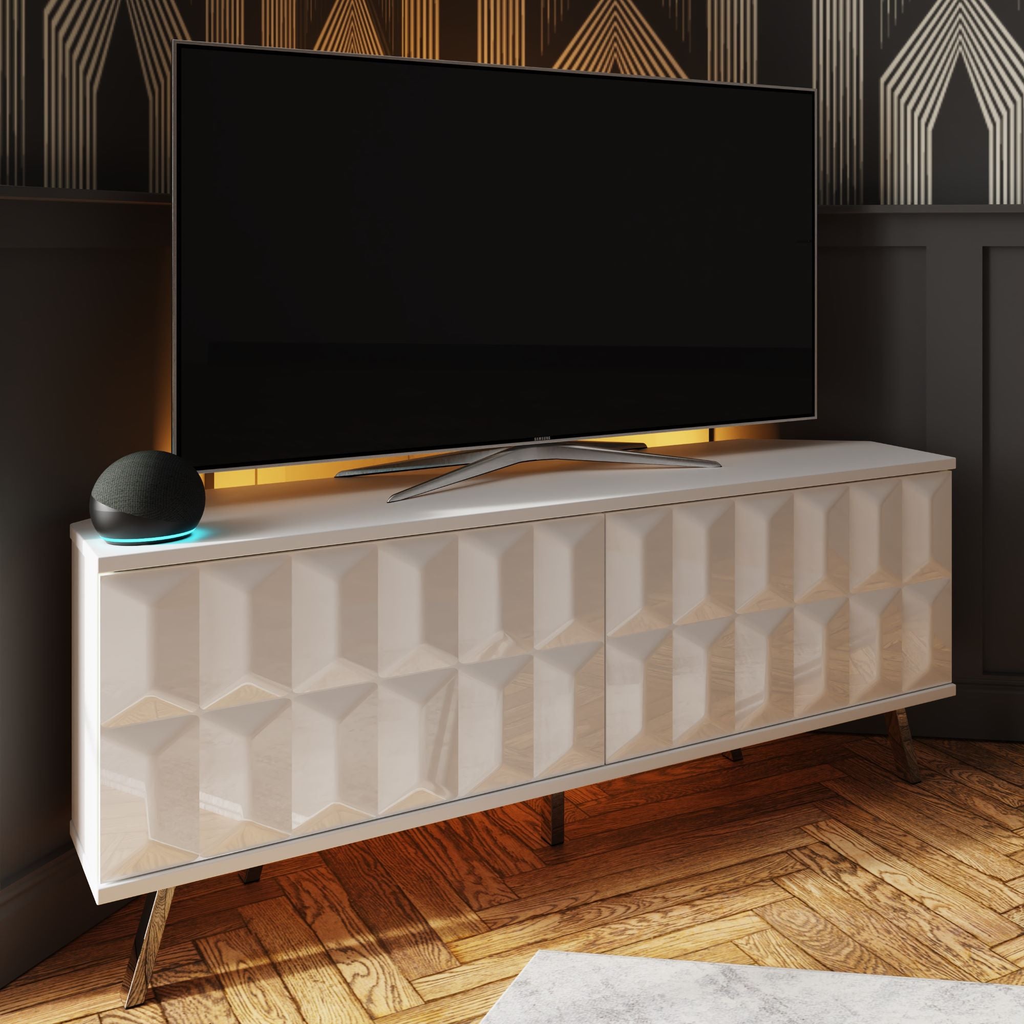 Elevate SMART LED Corner TV Unit White Price Comparisons | Compare The Build