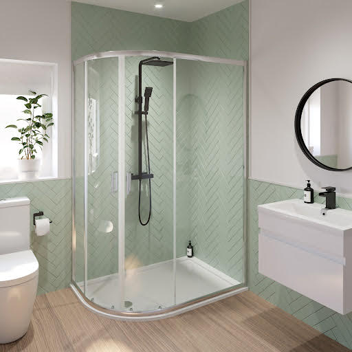 Luxura Offset Quadrant Shower Enclosure 1000 x 800mm (Left Hand) - 6mm Price Comparisons | Compare The Build