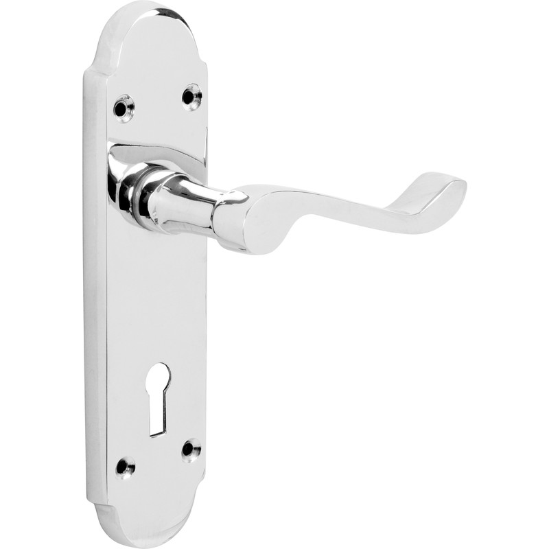 Eclipse Beaufort Door Handles Lock Polished (Pair) in Chrome | Compare The Build