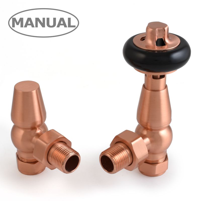 West Manual Valves, Eton, Brushed Copper Angled - 10mm | Compare The Build