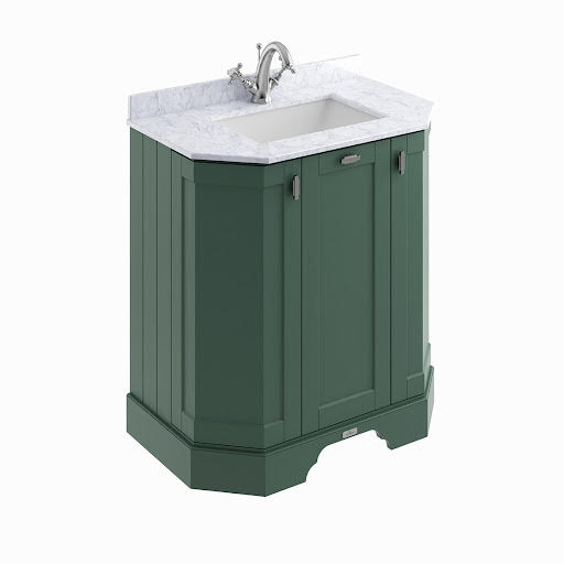 BC Designs Victrion Freestanding Traditional Angled Vanity Unit & White Basin 750mm - Dark Green Price Comparisons | Compare The Build