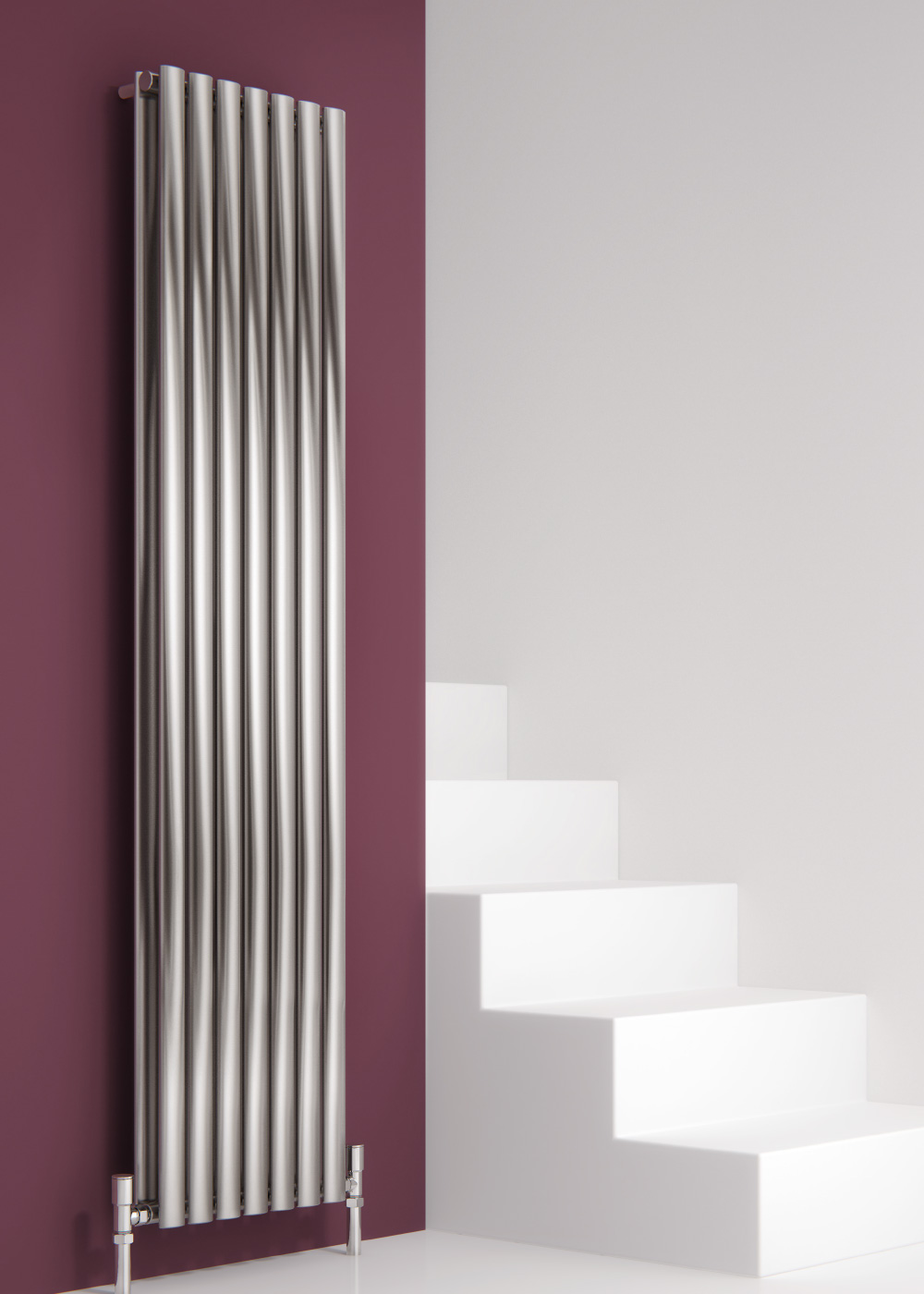 Reina Nerox Vertical Designer Radiator, Satin, 1800mm x 472mm | Compare The Build