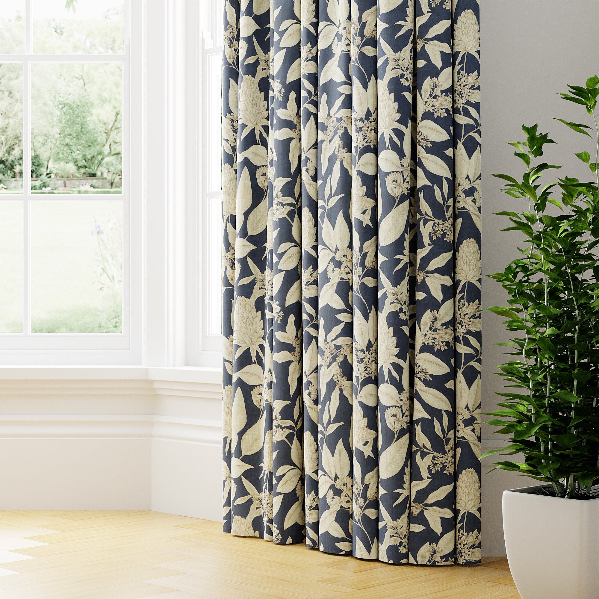 Holyrood Made to Measure Curtains Blue/Brown Price Comparisons | Compare The Build