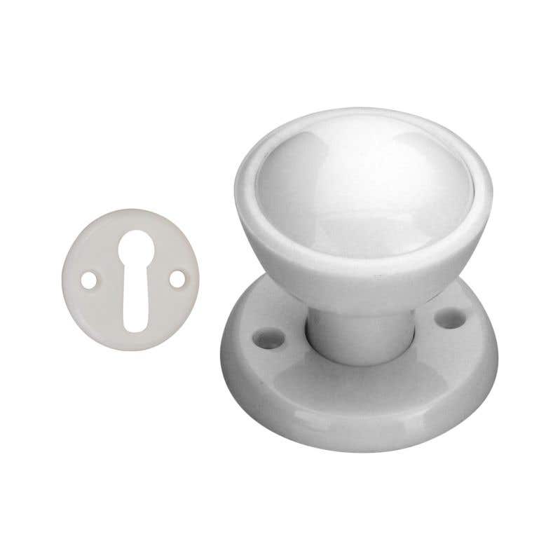 Plastic Mortice Door Knob - White (Pair) | Compare The Build