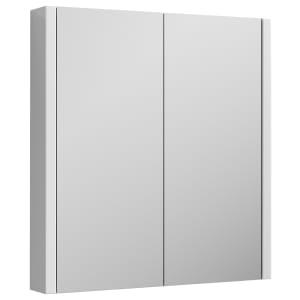 Nuie Parade Gloss White Double Door Mirrored Cabinet - 650 x 617mm | Compare The Build