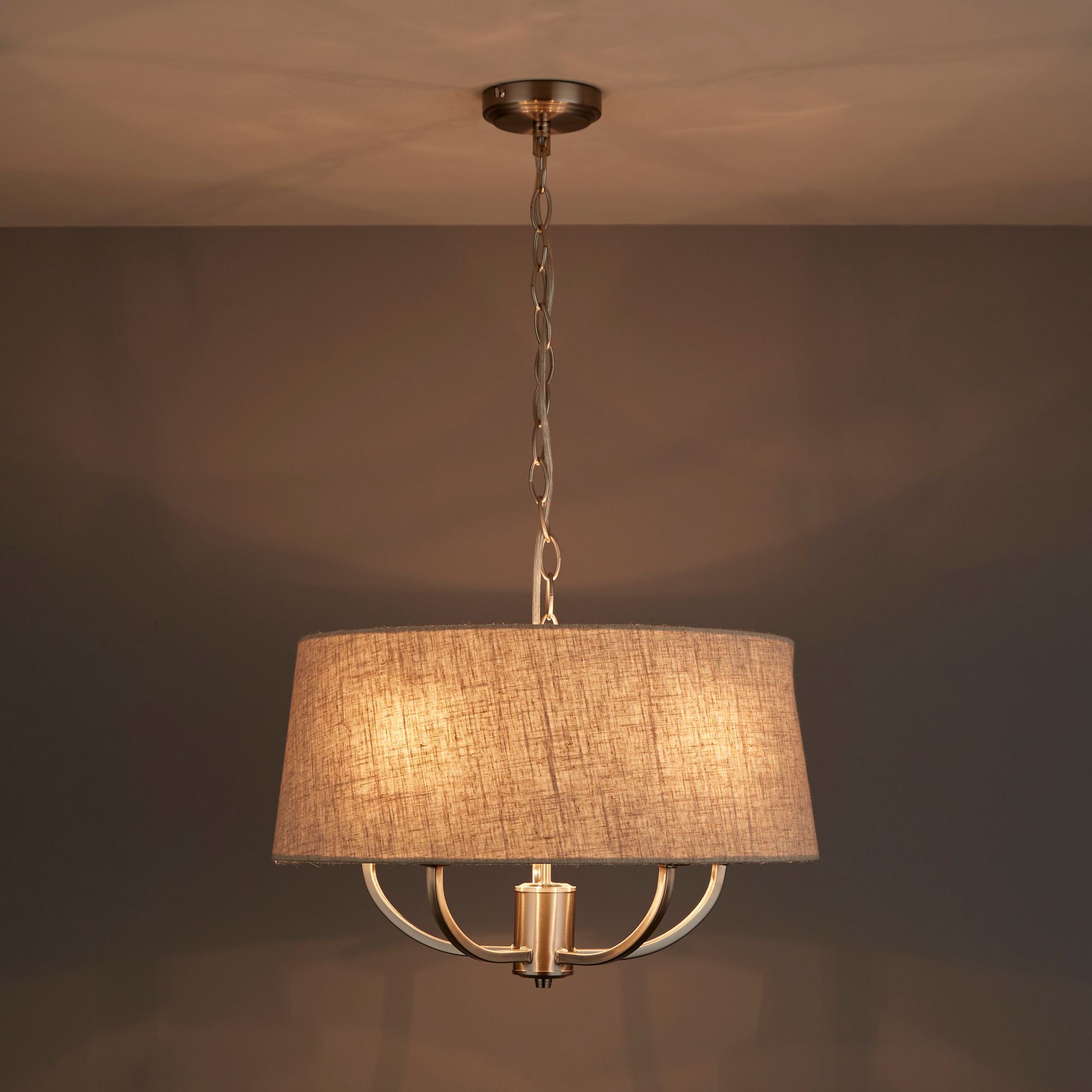 Colours Hampstead Pendant Natural Linen Effect 5 Lamp Ceiling Light Price Comparisons | Compare The Build