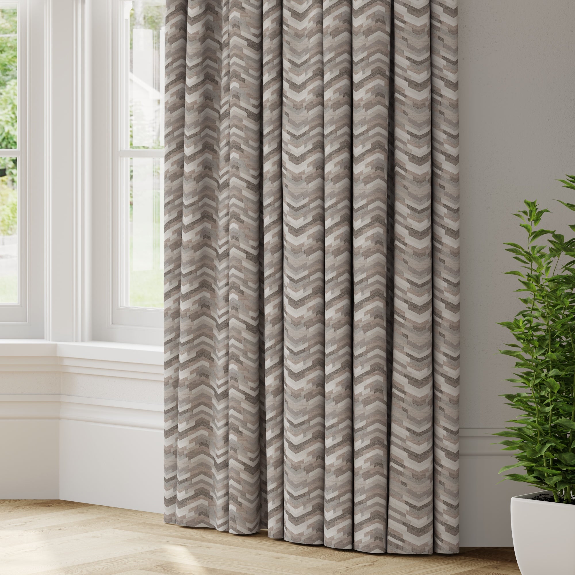 Volta Made to Measure Curtains Blush/Grey Price Comparisons | Compare The Build