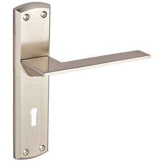 Kingston Lever Lock Door Handle - Brushed Nickel (Pair) Price Comparisons | Compare The Build