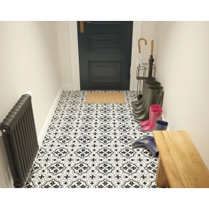 Wickes Melia Charcoal Patterned Ceramic Wall & Floor Tile - 200 x 200mm | Compare The Build