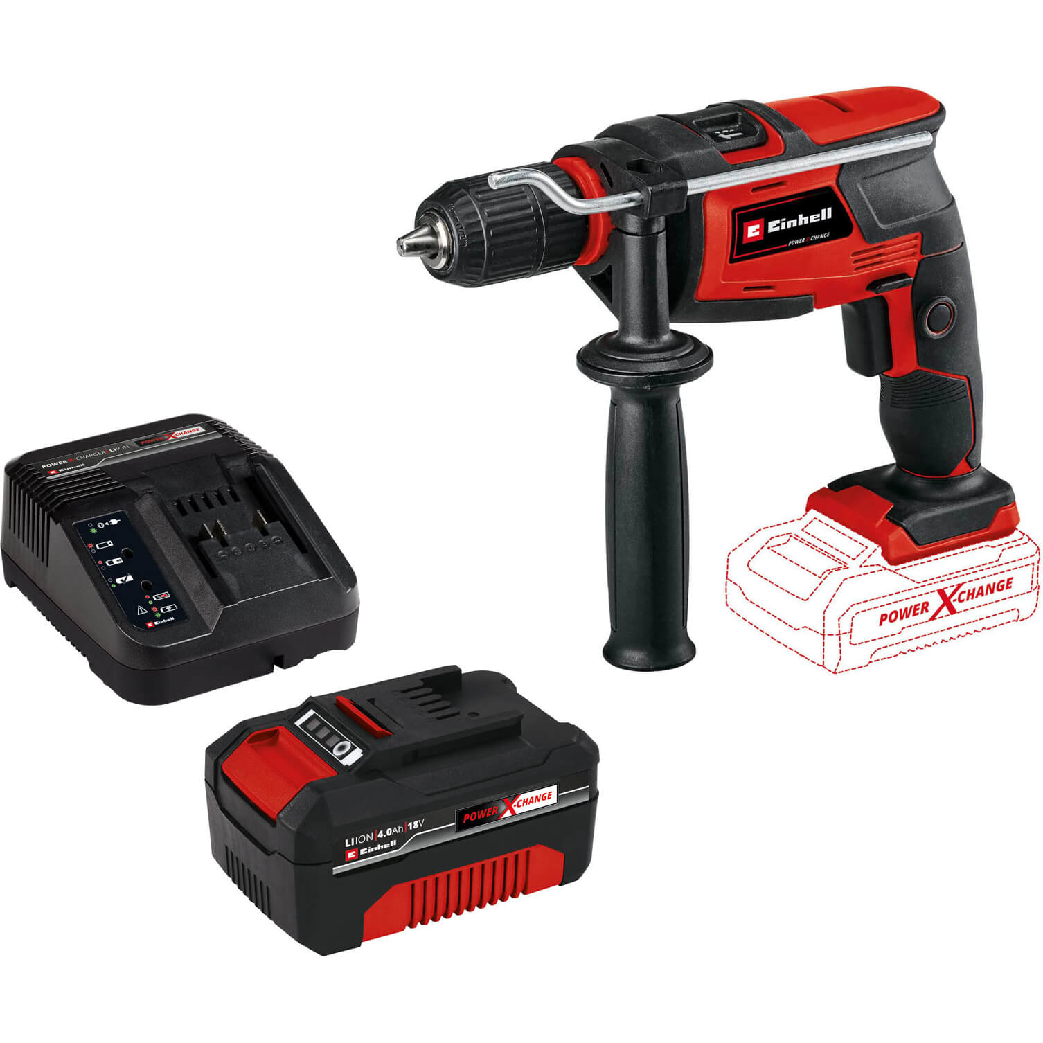 Einhell TC-ID 18 Li 18v Cordless Impact Hammer Drill 1 x 4ah Li-ion Charger No Case | Compare The Build