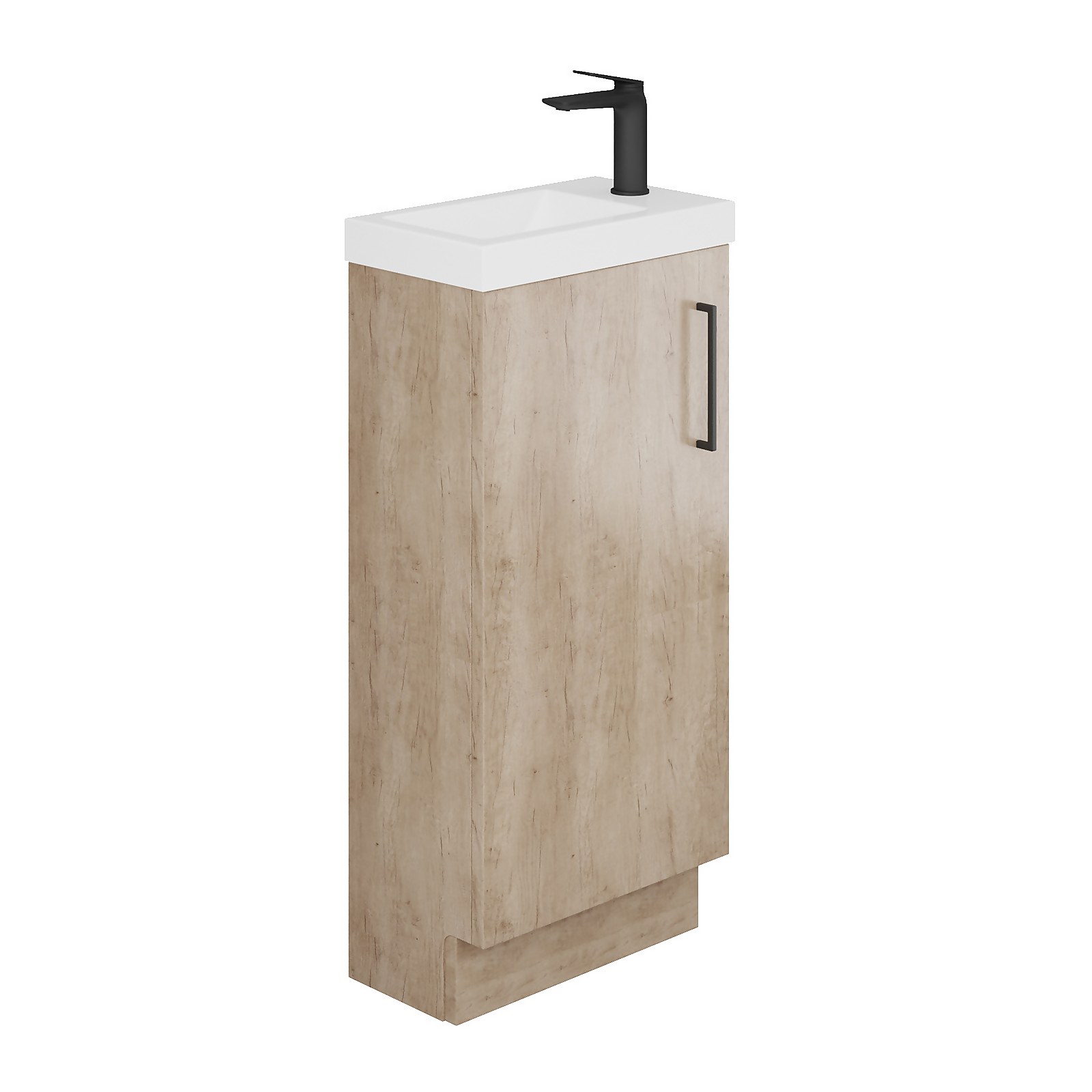 Bathstore Hartley 400mm Freestanding Vanity Single Door Unit and Basin - Oak Effect Price Comparisons | Compare The Build