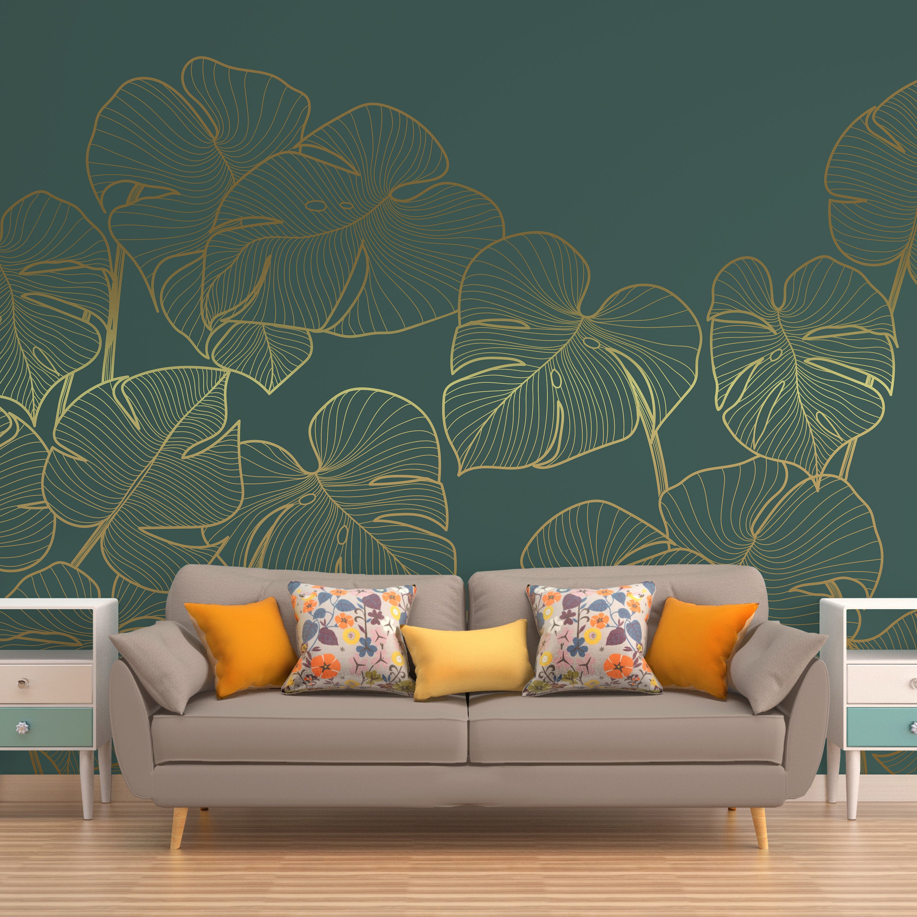 Leaves Mural Emerald Mural Green Price Comparisons | Compare The Build