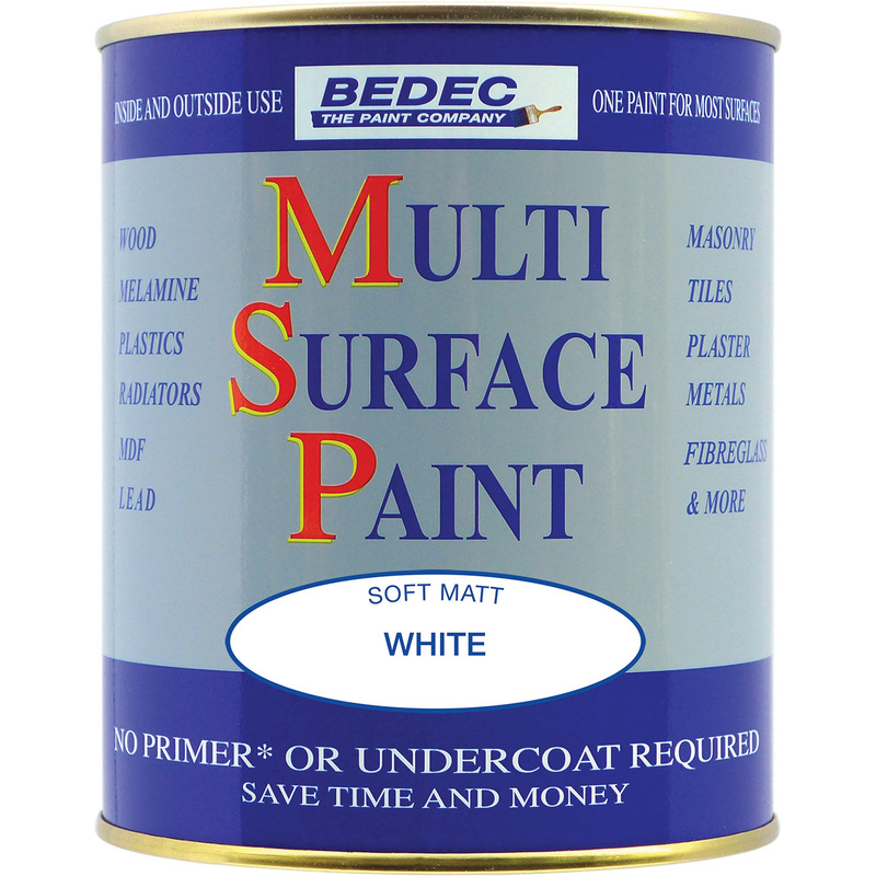 Bedec Multi Surface Paint Matt 750ml in White Plastic Price Comparisons | Compare The Build