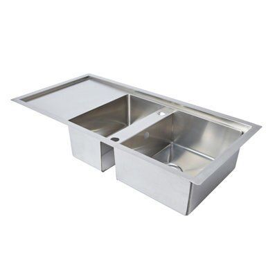 Cooke & Lewis Ampère 1.5 Bowl Brushed Stainless Steel Sink & Drainer Price Comparisons | Compare The Build