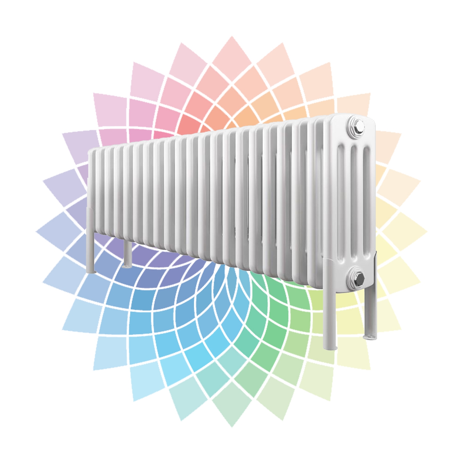 Apollo Roma 4 Column Horizontal Radiator, Custom Colour, 400mm x 1003mm - Welded Feet Price Comparisons | Compare The Build