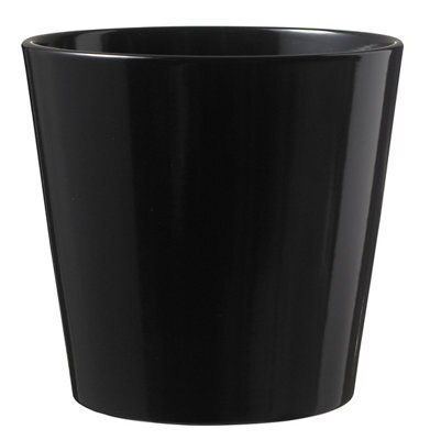 Tiwlip Glazed Black Ceramic Plant Pot (Dia)27Cm | Compare The Build