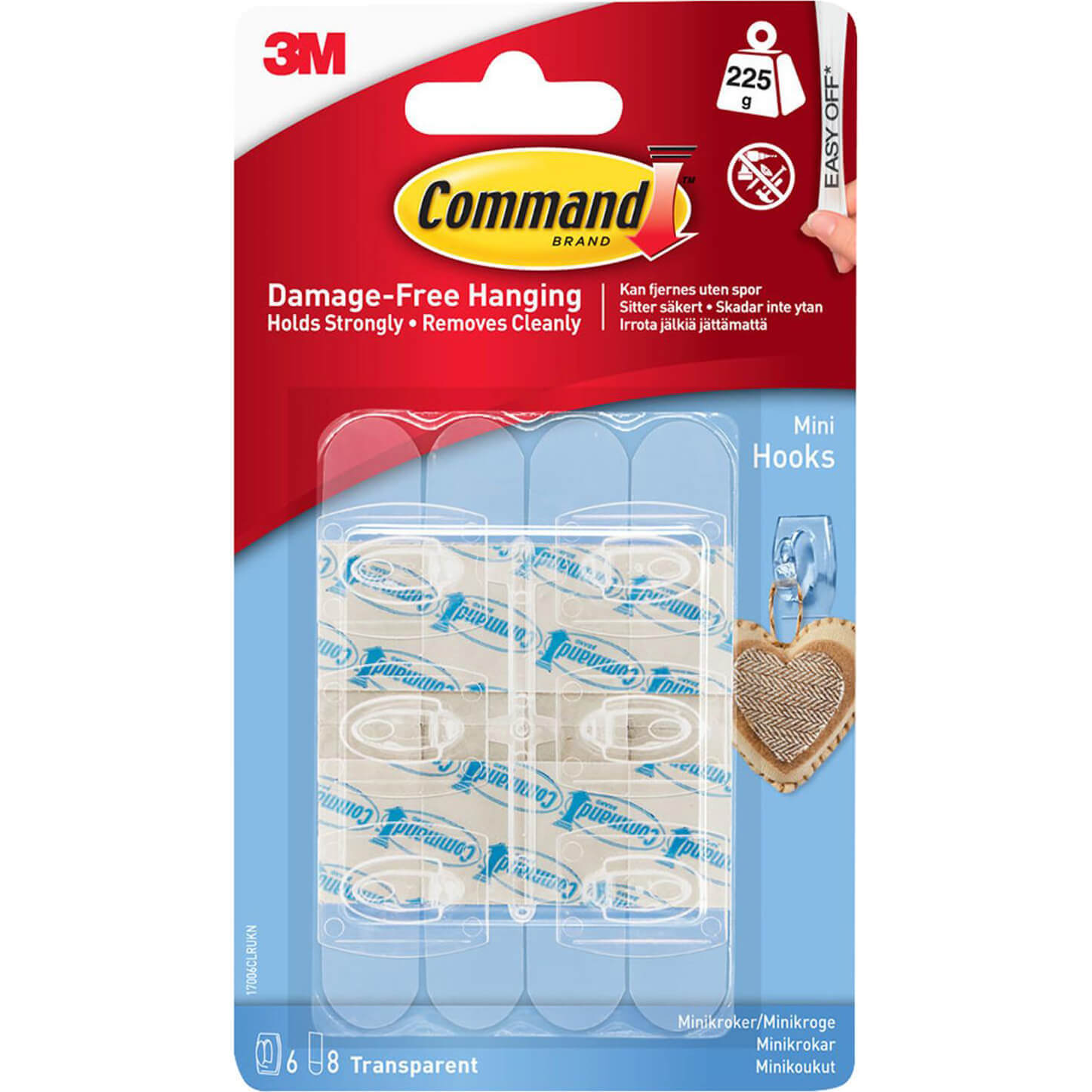 Command Adhesive Strip Mini Hooks Clear Pack of 6 Price Comparisons | Compare The Build