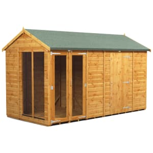 Power Sheds 12 x 6ft Apex Shiplap Dip Treated Summerhouse - Including 6ft Side Store Price Comparisons | Compare The Build