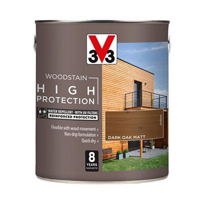 V33 High Protection Dark Oak Matt Wood Stain, 2.5L | Compare The Build