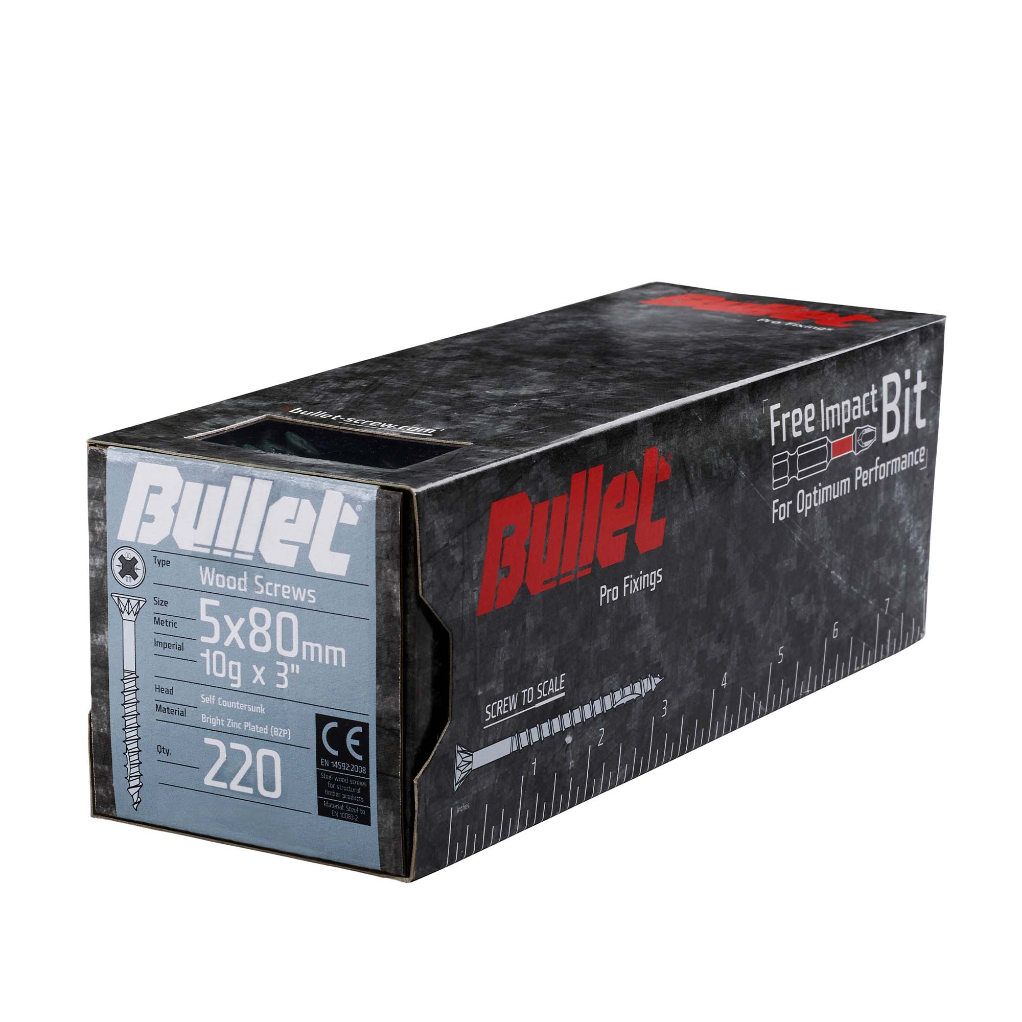 Bullet 5.0 X 80mm Wood Screw Bright Zinc Plated Qty 220 Price Comparisons | Compare The Build