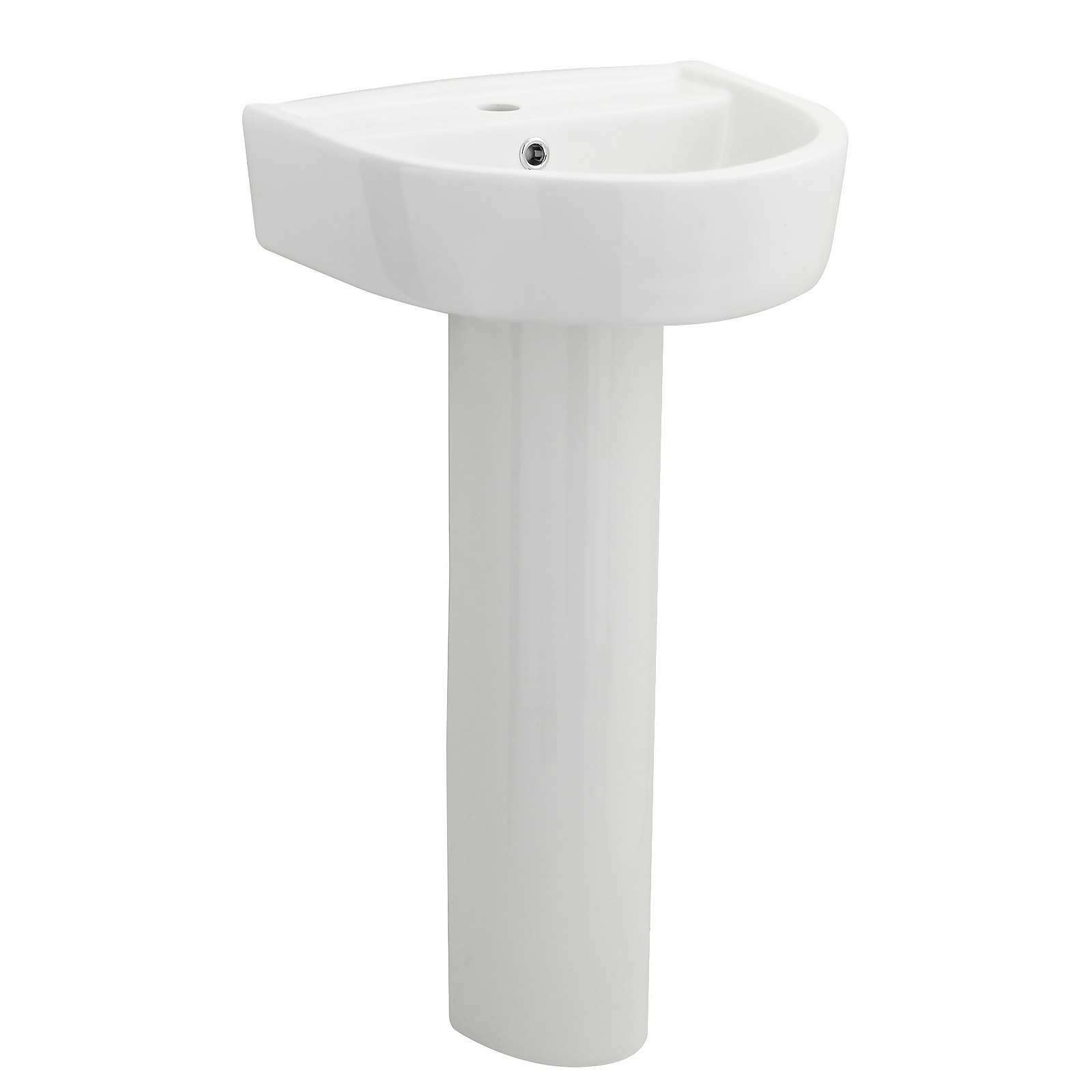 Balterley D-Shape 1 Tap Hole Basin and Full Pedestal - 425mm Price Comparisons | Compare The Build