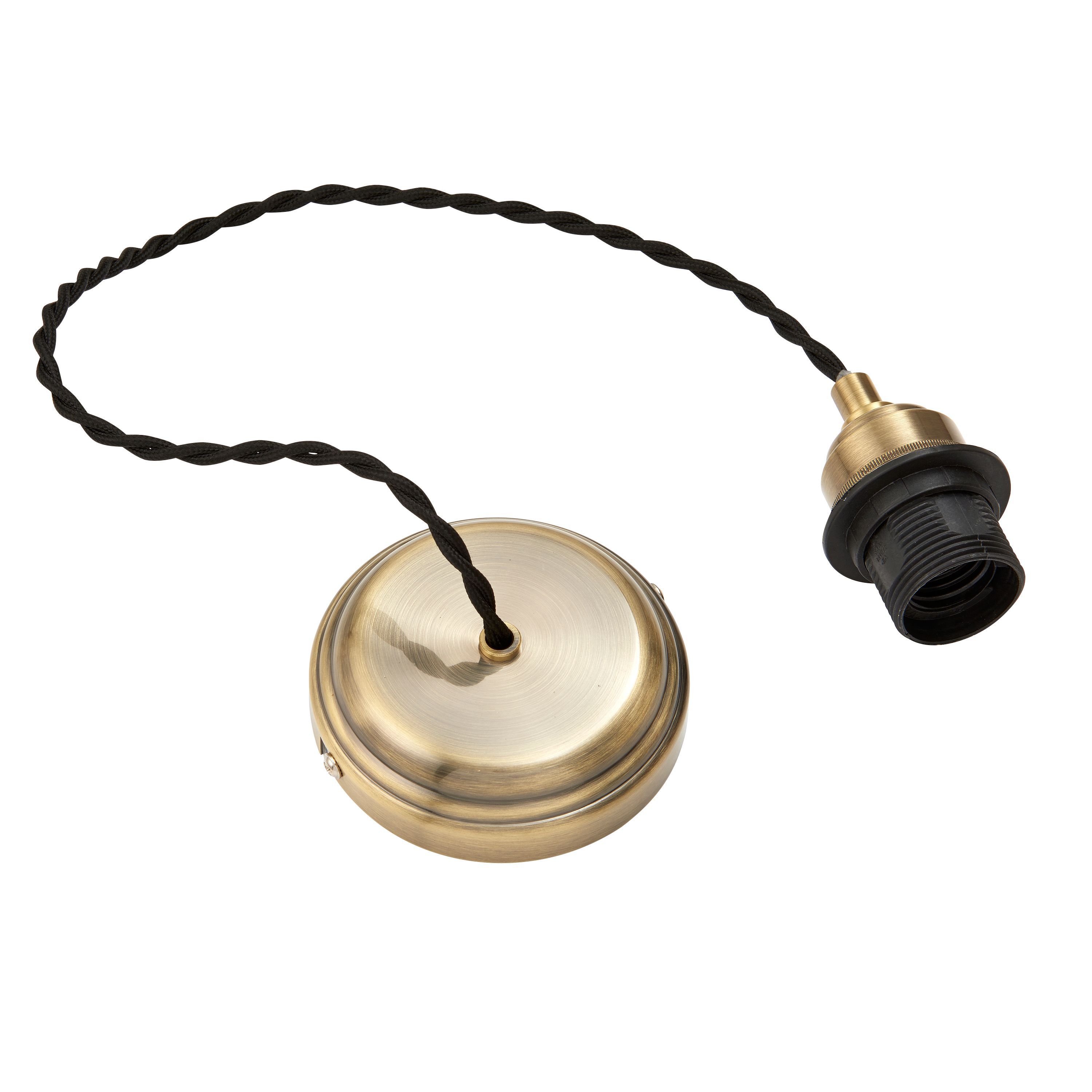 Colours Antique Brass Effect E27 Cable Light Set (L)1.5M Price Comparisons | Compare The Build