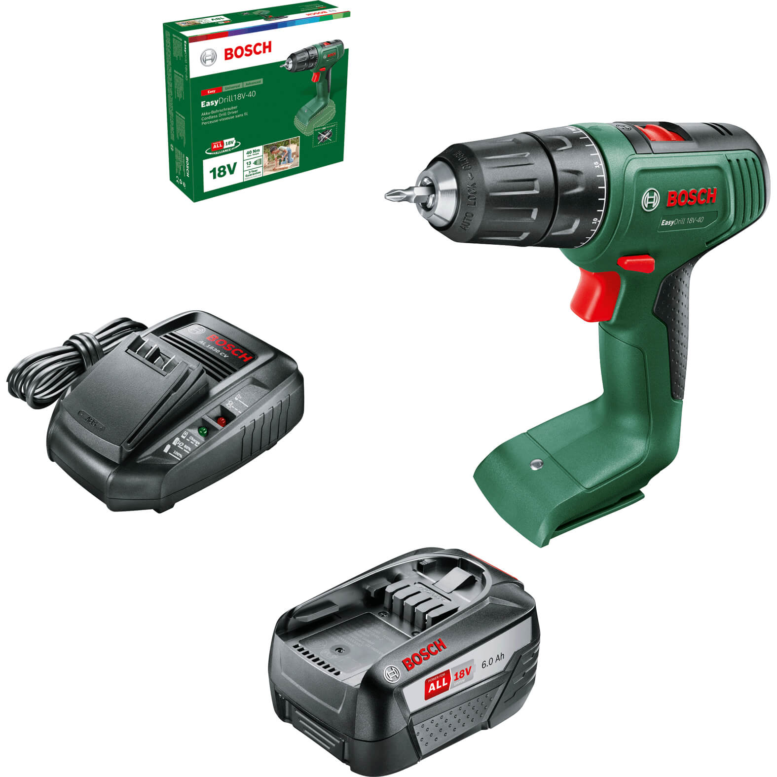 Bosch EASYDRILL 18V-40 18v Cordless Drill Driver 1 x 6ah Li-ion Charger No Case | Compare The Build